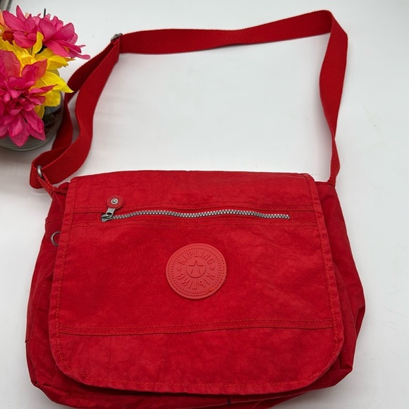 Kipling Handbags - Kipling Red Nylon Lightweight Small Messenger Bag Purse MCB7579S